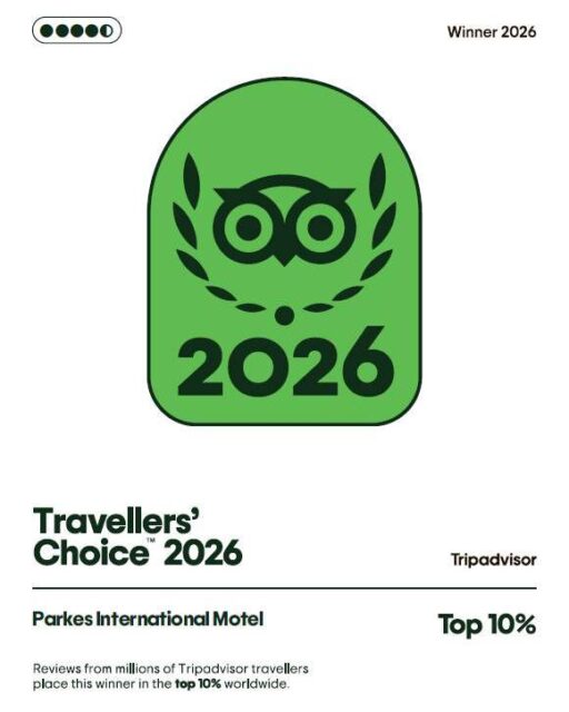 🎉 Congratulations to Parkes International Motel on being recognised as a 2026 TripAdvisor Travellers' Choice Award Winner, placing the property in the Top 10% of hotels worldwide! 🏆🌏 @parkesinternationalmotorinn @tripadvisor 

This outstanding achievement reflects the dedication of the team and the exceptional experiences they consistently deliver to their guests.

At Southern Cross Motel Group, we're incredibly proud to see our properties recognised on a global scale. Awards like this are only possible because of the hard work of our teams and the ongoing support of our valued guests.

Congratulations to the entire Parkes International Motel team on this well-deserved recognition. We look forward to seeing your continued success in 2026 and beyond! ⭐