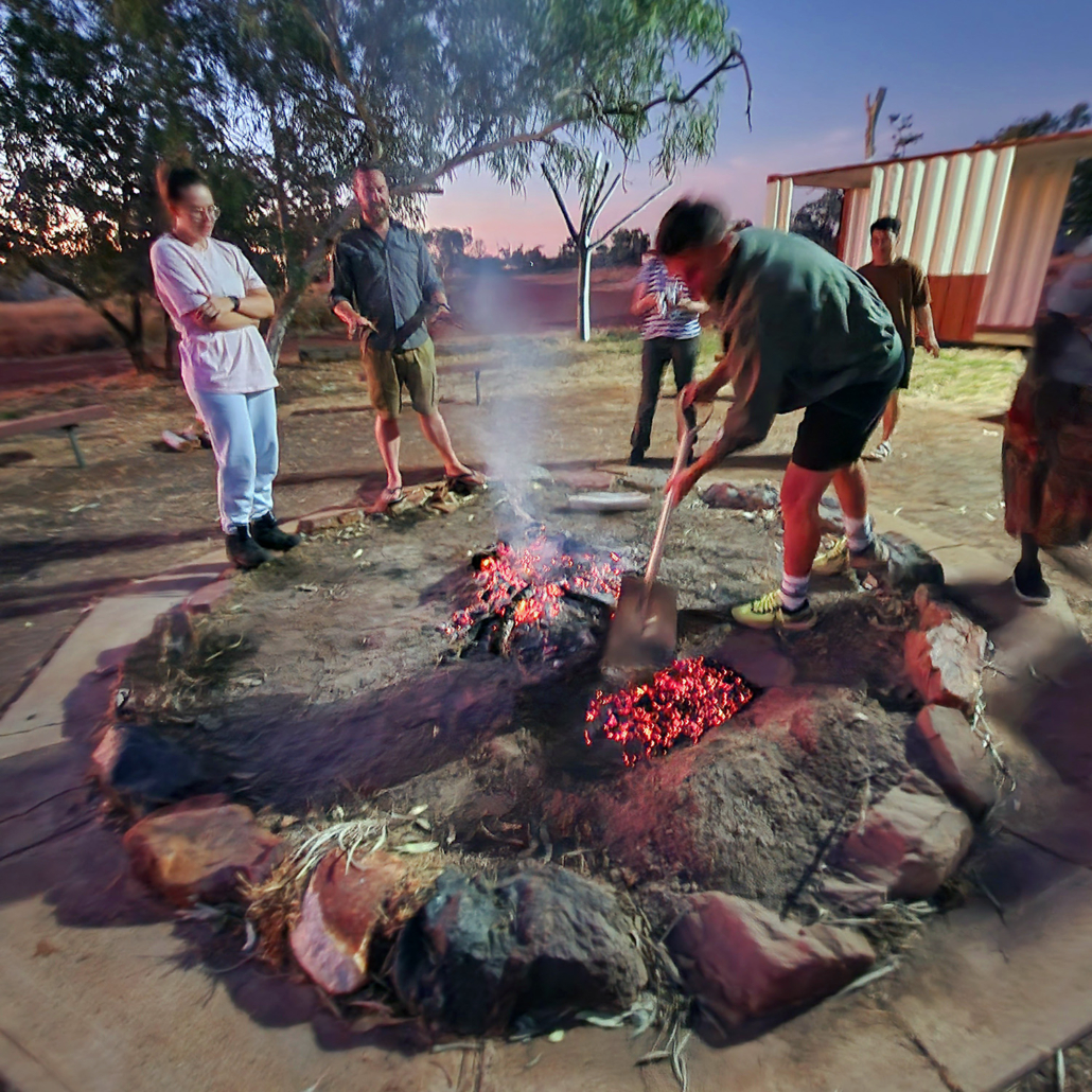 Sunset workshop at the Outback Caravan Park in Tennant Creek