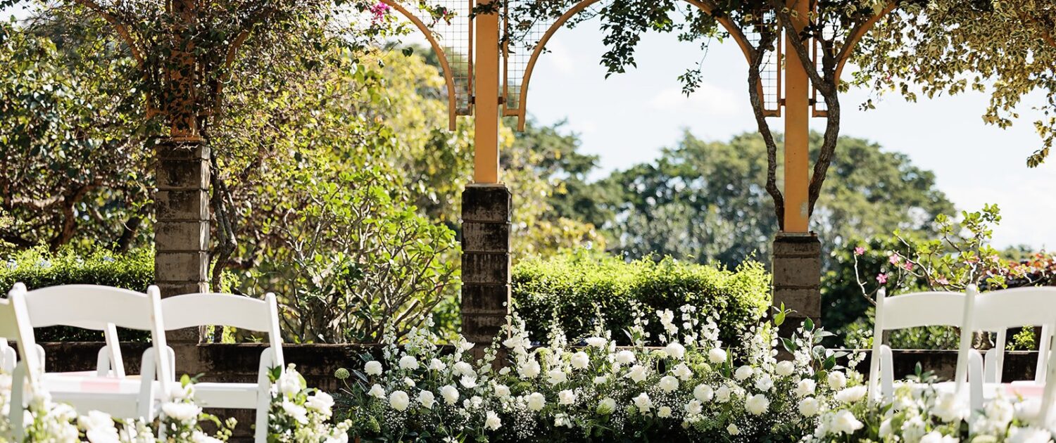 Outdoor wedding ceremony at the Windmill