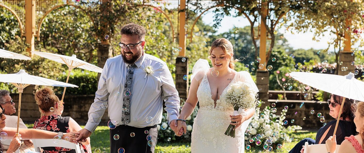 wedded couple at the Windmill Motel